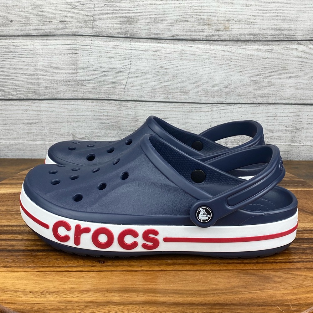 CROCS Navy and Red Loafers & Slip-Ons